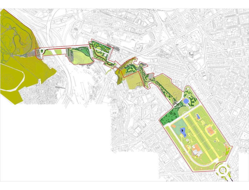 Figure 2 The Main Green Corridor, connecting Monsanto Forest Park (on the left) to Eduardo VII Park in the city centre (on the right). Source: CML.