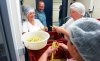 In the back kitchen, the vegetable a speficic area where we can receive raw food to peel, cut, rinse, treat...